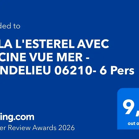 L'esterel Avec Piscine Vue -mandelieu 06210- 6 Pers Hébergement de vacances *